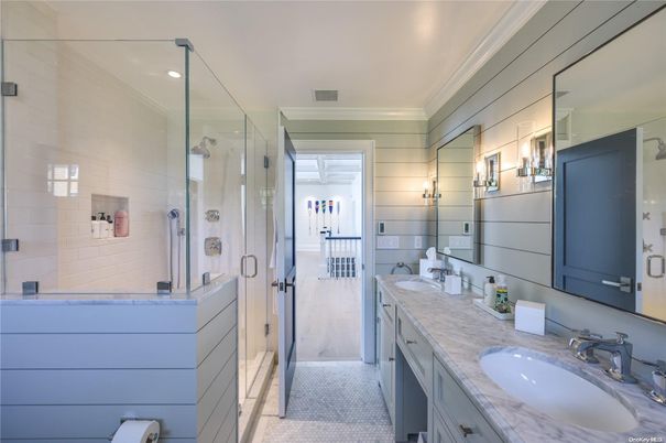 Bathroom, Dual Sink Vanities, Glass Shower, Interior