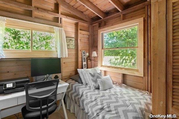 Bedroom, Home Office, Interior, Wooden Beams, Wooden Ceilings, Wood Texture Flooring, Wooden Walls