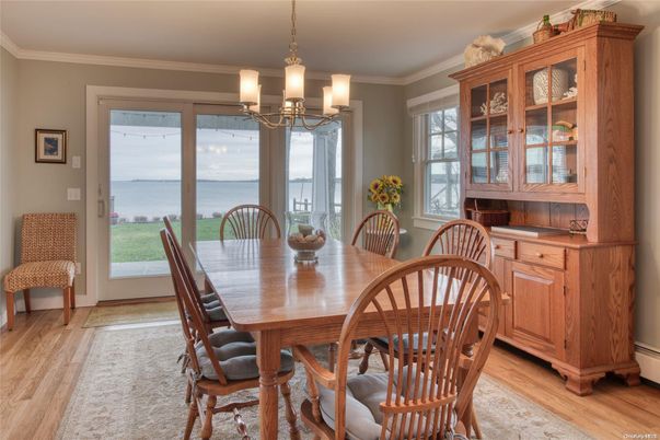 Chandelier, Dining room, Interior, Water, Wood Texture Flooring