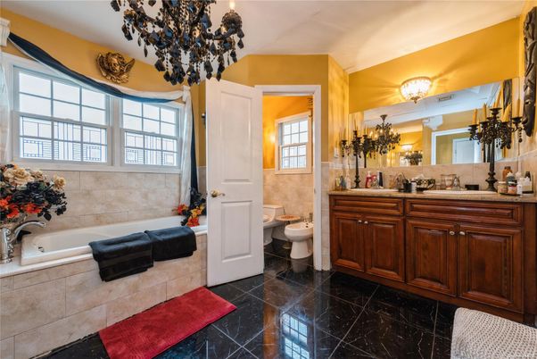 Bathroom, Chandelier, Dual Sink Vanities, Interior