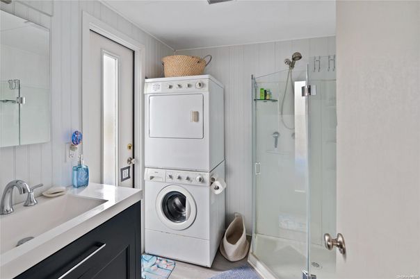 Bathroom, Glass Shower, Interior, Utility Closets, Washer