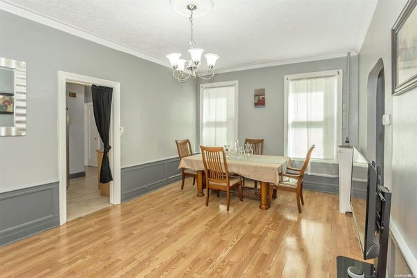 Chandelier, Dining room, Interior, Wood Texture Flooring