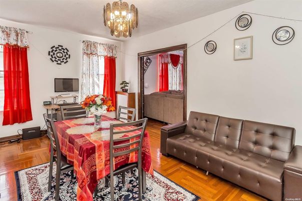 Chandelier, Dining room, Interior, Wood Texture Flooring