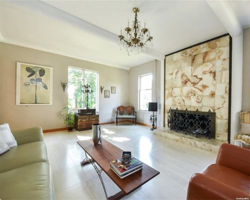Chandelier, Fireplace, Interior, Living room