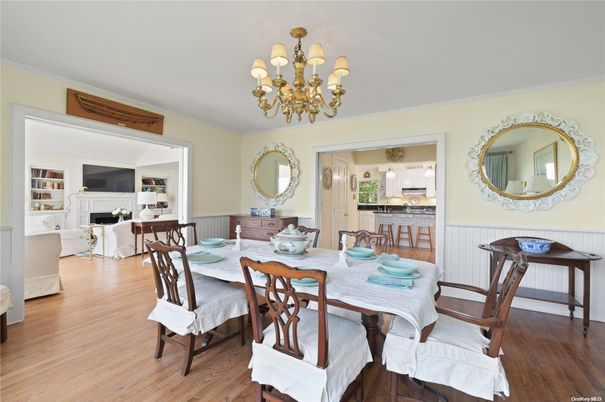 Chandelier, Dining room, Fireplace, Interior, Living room, Wood Texture Flooring