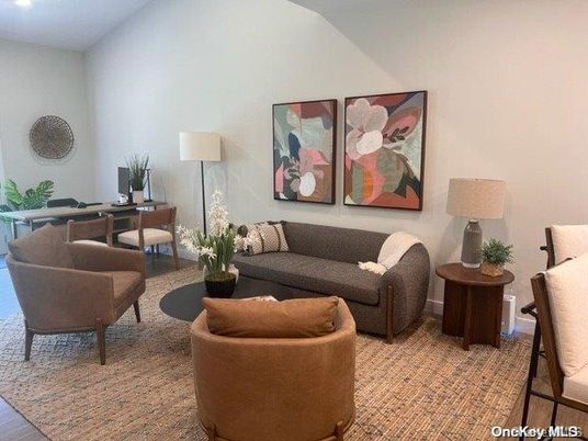 Home Office, Interior, Living room, Recessed Lighting, Wood Texture Flooring
