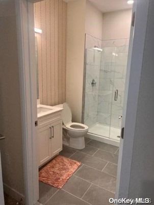 Bathroom, Glass Shower, Interior, Marble Walls, Recessed Lighting
