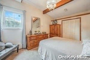 Bedroom, Chandelier, Interior, Recessed Lighting, Wooden Beams