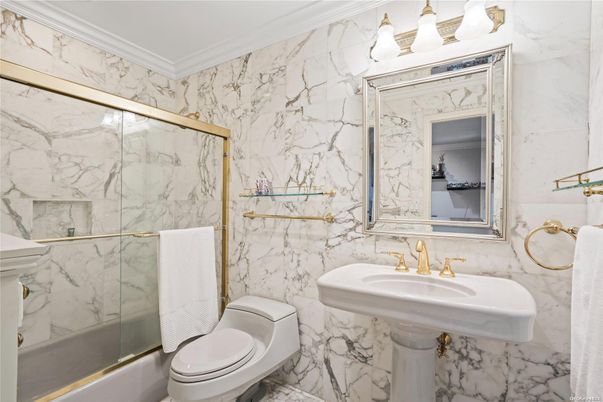 Bathroom, Glass Shower, Interior, Marble Walls