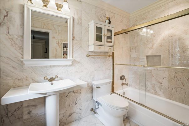 Bathroom, Glass Shower, Interior, Marble Walls