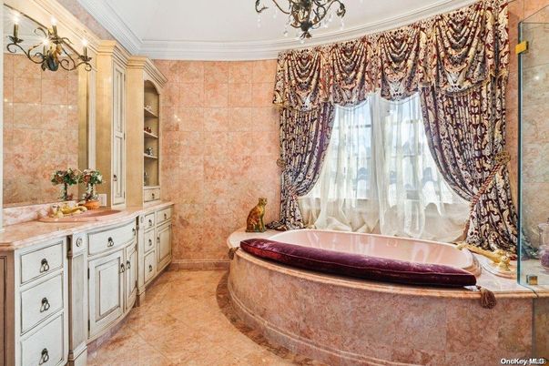 Bathroom, Chandelier, Interior