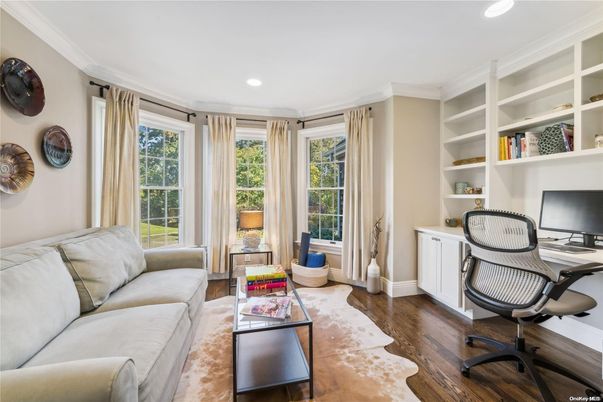 Home Office, Interior, Living room, Recessed Lighting, Wood Texture Flooring