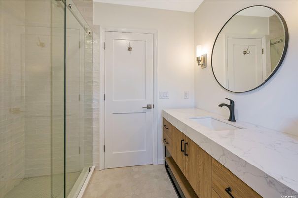 Bathroom, Dual Sink Vanities, Glass Shower, Interior