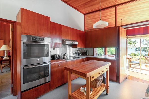 Interior, Kitchen, Pendant Lights, Stainless Steel Appliances, Wooden Ceilings