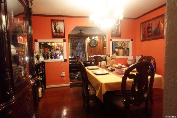 Chandelier, Dining room, Interior, Wood Texture Flooring