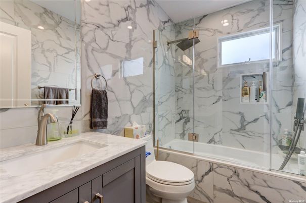 Bathroom, Glass Shower, Interior, Marble Walls