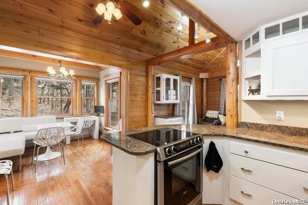 Chandelier, Dining room, Interior, Wooden Beams, Wooden Ceilings, Wood Texture Flooring, Wooden Walls