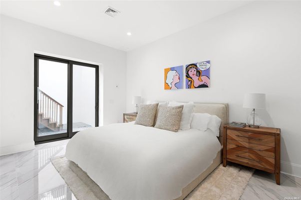 Bedroom, Interior, Marble, Recessed Lighting