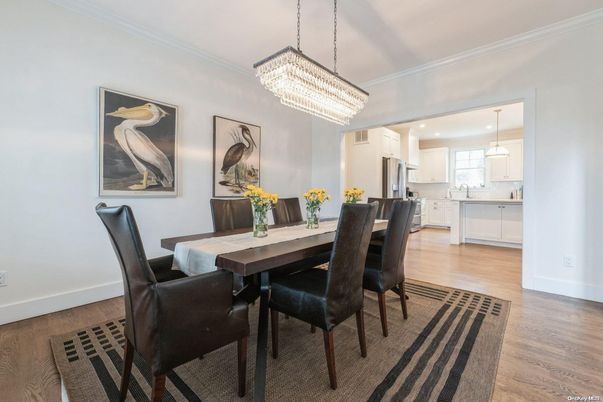 Chandelier, Dining room, Interior, Kitchen, Pendant Lights, Recessed Lighting, Wood Texture Flooring