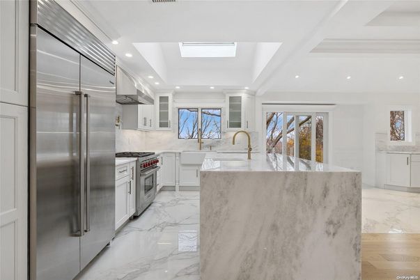 Interior, Kitchen, Marble, Recessed Lighting, Stainless Steel Appliances