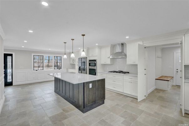 Interior, Kitchen, Pendant Lights, Recessed Lighting, Stainless Steel Appliances
