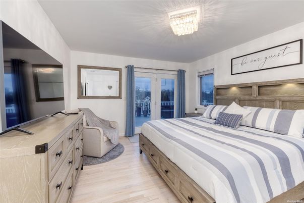 Bedroom, Chandelier, Interior, Wood Texture Flooring