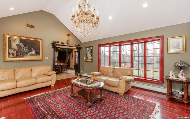 Chandelier, Interior, Living room, Recessed Lighting, Wood Texture Flooring