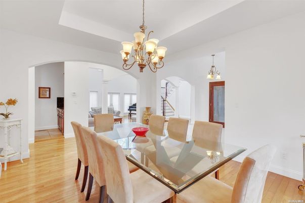 Chandelier, Dining room, Interior, Pendant Lights, Wood Texture Flooring