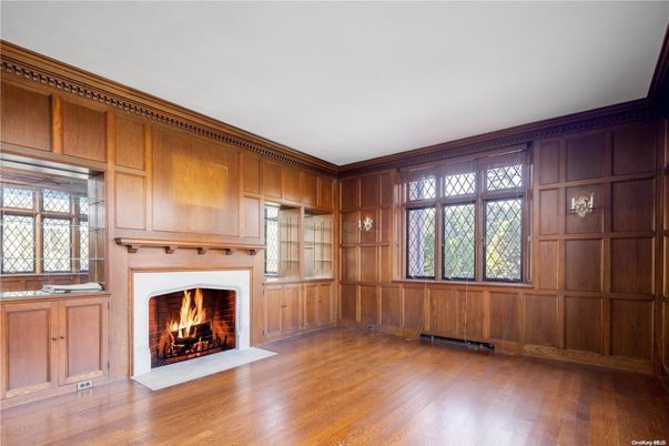 Empty room, Fireplace, Interior, Wood Texture Flooring, Wooden Walls
