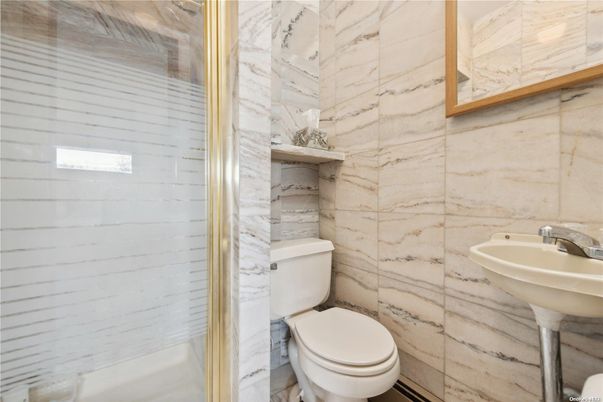 Bathroom, Glass Shower, Interior, Marble Walls