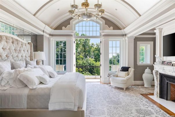 Bedroom, Chandelier, Fireplace, Interior, Recessed Lighting