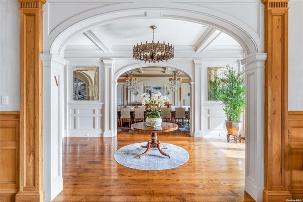 Chandelier, Dining room, Interior, Wood Texture Flooring