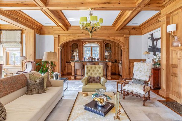 Chandelier, Interior, Living room, Wooden Beams, Wooden Walls