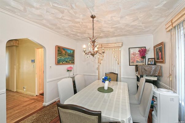 Chandelier, Dining room, Interior, Wood Texture Flooring