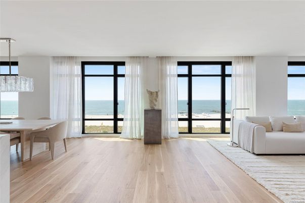 Dining room, Interior, Pendant Lights, Water, Wood Texture Flooring