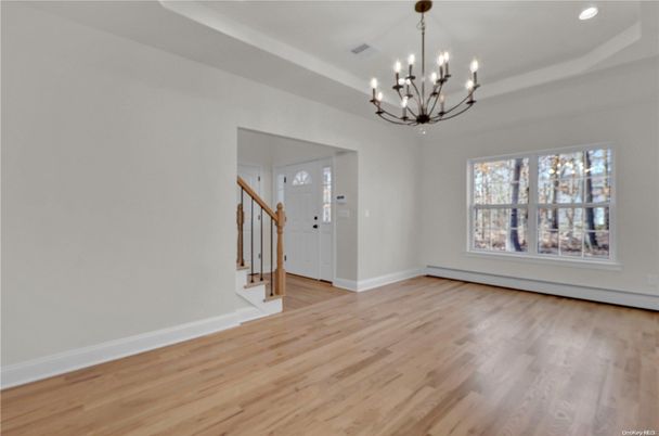 Chandelier, Empty room, Interior, Wood Texture Flooring