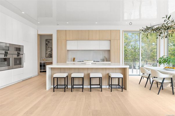 Dining room, Interior, Kitchen, Recessed Lighting, Wood Texture Flooring