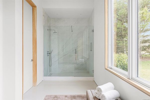 Bathroom, Glass Shower, Interior, Marble Walls
