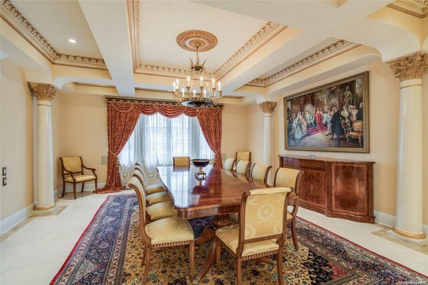 Chandelier, Dining room, Interior, Recessed Lighting
