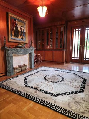Fireplace, Interior, Pendant Lights, Wood Texture Flooring