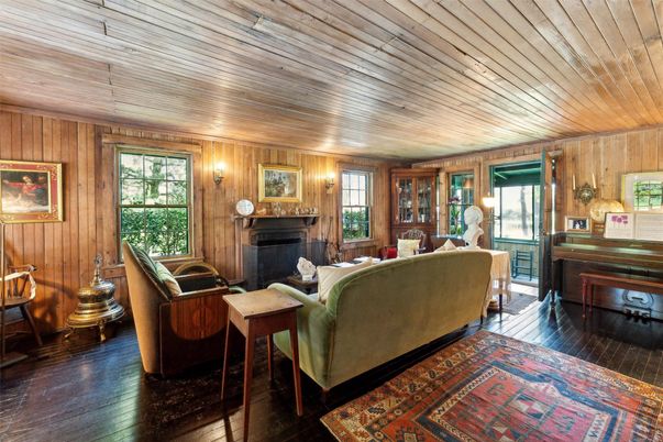 Fireplace, Interior, Living room, Wooden Ceilings, Wood Texture Flooring, Wooden Walls