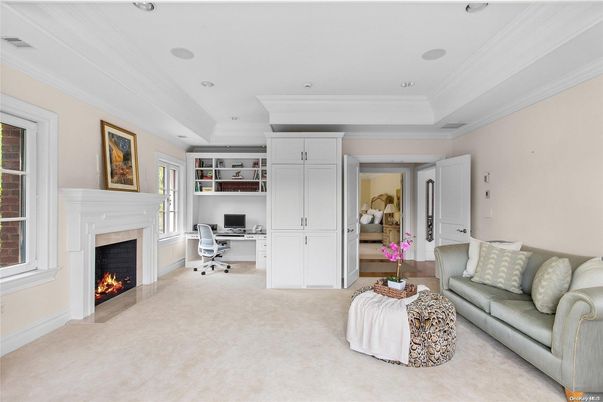 Fireplace, Home Office, Interior, Living room, Recessed Lighting