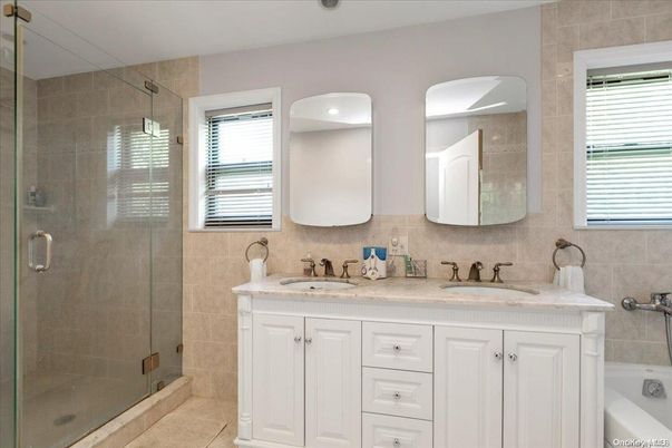 Bathroom, Dual Sink Vanities, Glass Shower, Interior