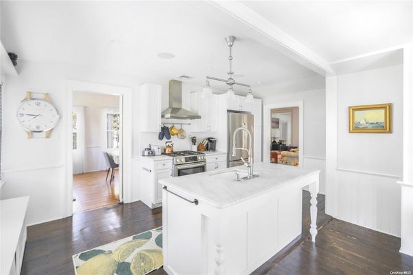 Interior, Kitchen, Pendant Lights, Stainless Steel Appliances, Wood Texture Flooring