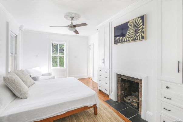 Bedroom, Fireplace, Interior, Wood Texture Flooring