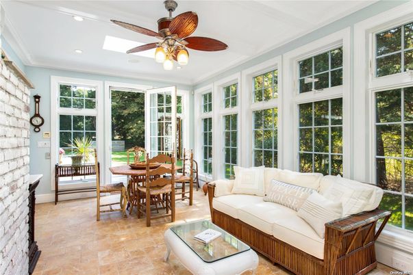 Dining room, Interior, Living room, Recessed Lighting, Stone Walls, Sun Room