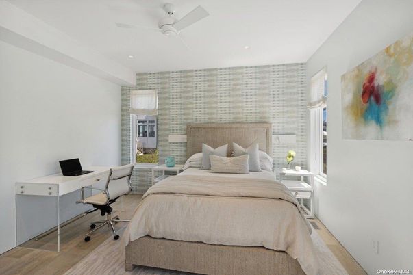Bedroom, Home Office, Interior, Recessed Lighting, Wood Texture Flooring