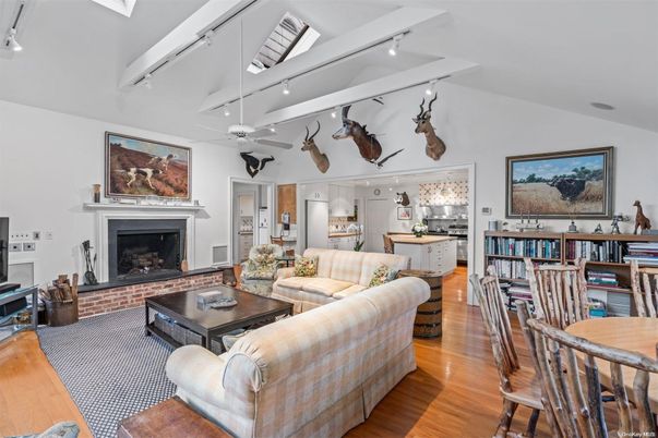 Dining room, Fireplace, Interior, Kitchen, Living room, Wood Texture Flooring