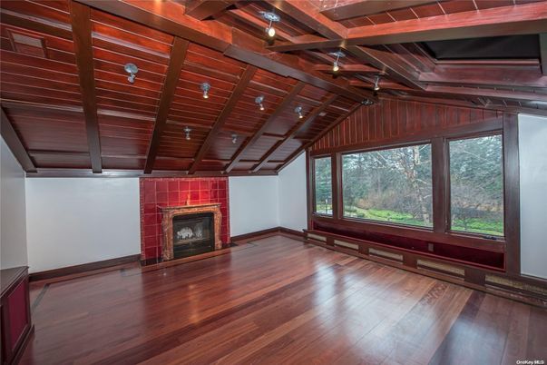 Empty room, Fireplace, Interior, Wooden Beams, Wooden Ceilings, Wood Texture Flooring, Wooden Walls