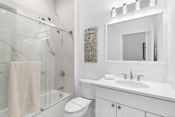 Bathroom, Glass Shower, Interior, Marble Walls